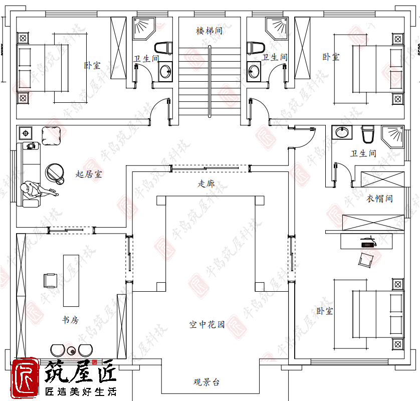 15×13米农村3层别墅设计，9室7厅7卫1厨新中式风格，畅享乡居好生活